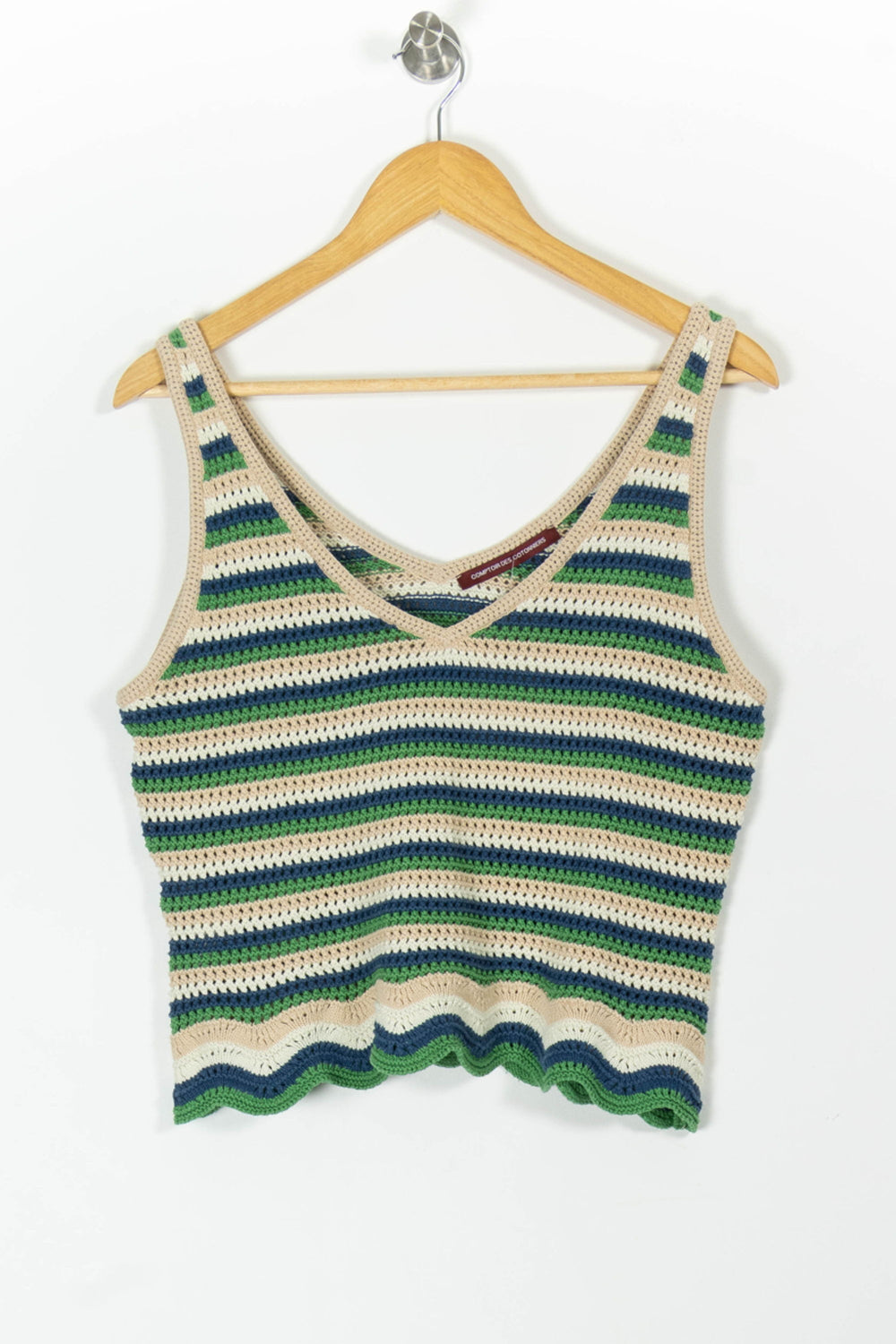 Débardeur Rayé Beige Vert et Bleu - Taille L/40 de la marque Comptoir des Cotonniers | PARAD98207 - Vendu par Paradigme - Image 2