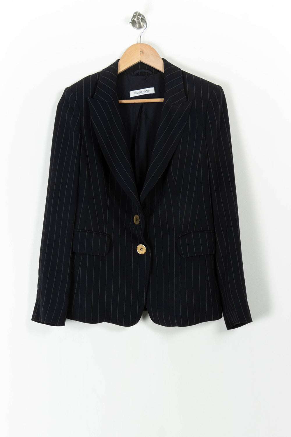 Blazer Bleu à Rayures - Taille L/40 de la marque Marina Rinaldi | PARAD98209 - Vendu par Paradigme - Image 2