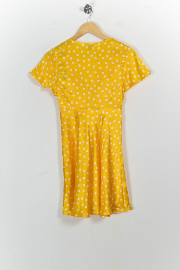 Robe Portefeuille Jaune et Blanche - Taille XS/34 de la marque Claudie Pierlot | PARAD98217 - Vendu par Paradigme - Image 4