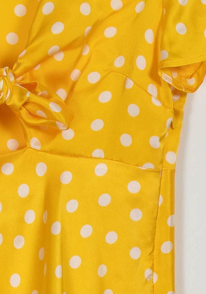 Robe Portefeuille Jaune et Blanche - Taille XS/34 de la marque Claudie Pierlot | PARAD98217 - Vendu par Paradigme - Image 3