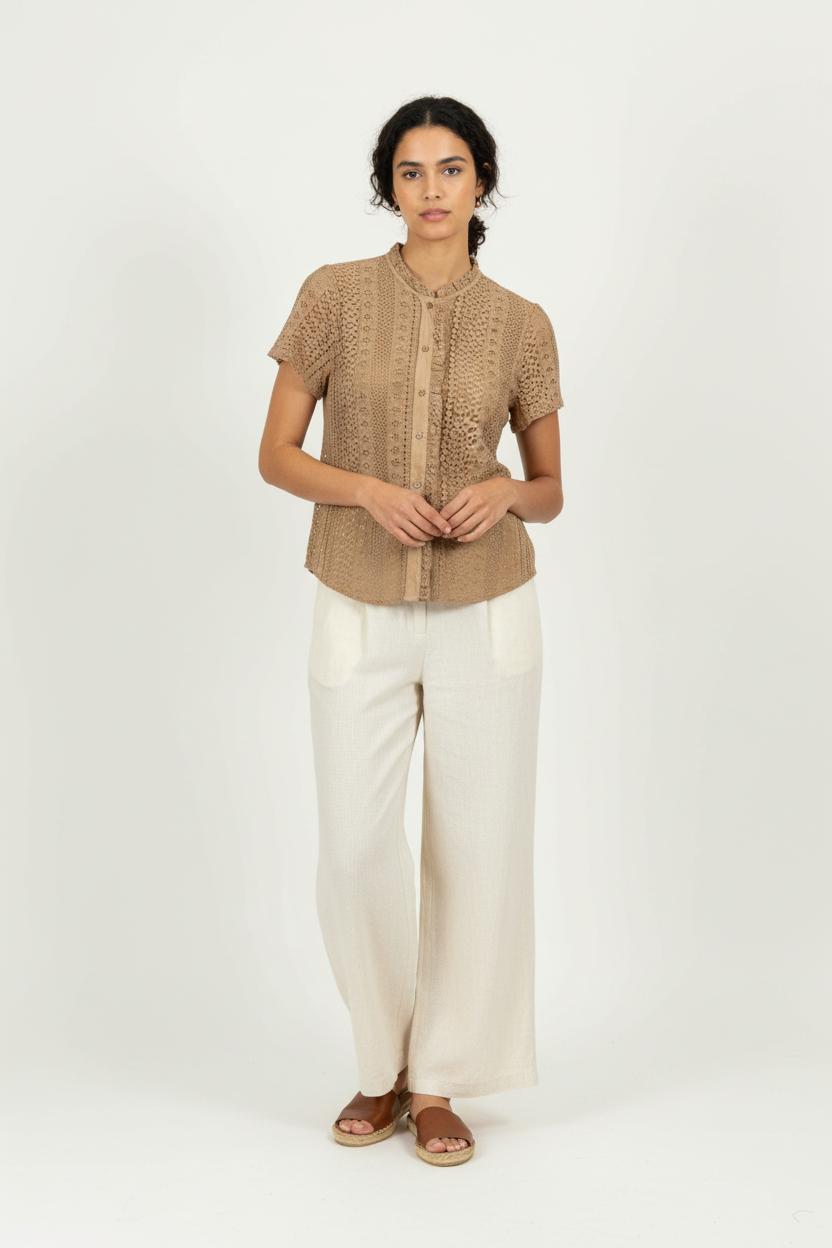 Blouse Beige - Taille L/40 de la marque La Fée Maraboutée | PARAD98239 - Vendu par Paradigme - Image 1