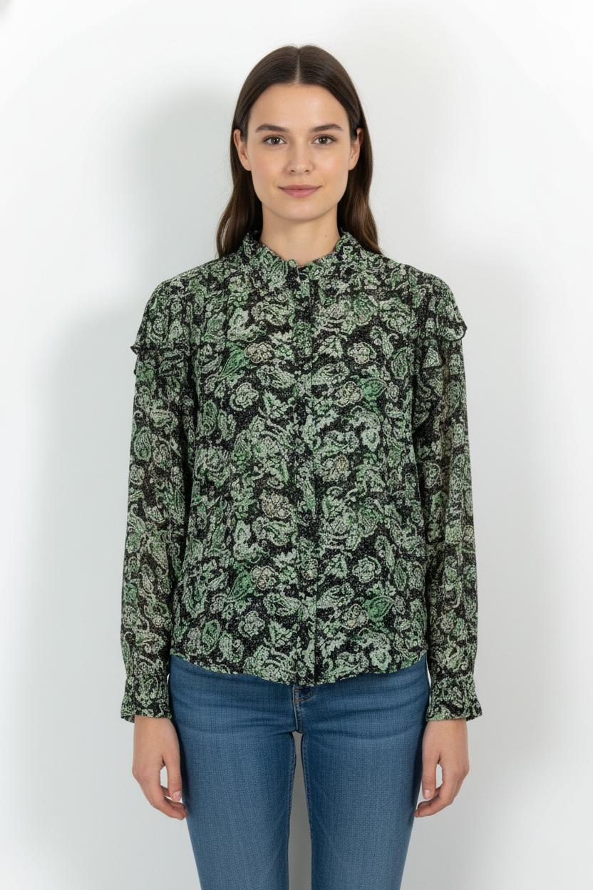 Blouse Verte et Noire - Taille L/40 de la marque Bérénice | PARAD98247 - Vendu par Paradigme - Image 1