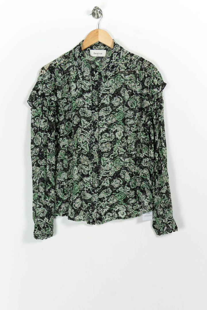 Blouse Verte et Noire - Taille L/40 de la marque Bérénice | PARAD98247 - Vendu par Paradigme - Image 2
