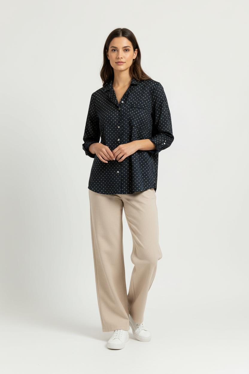 Chemise Bleue à Pois Jaunes - Taille M/38 de la marque Sud express | PARAD98248 - Vendu par Paradigme - Image 1