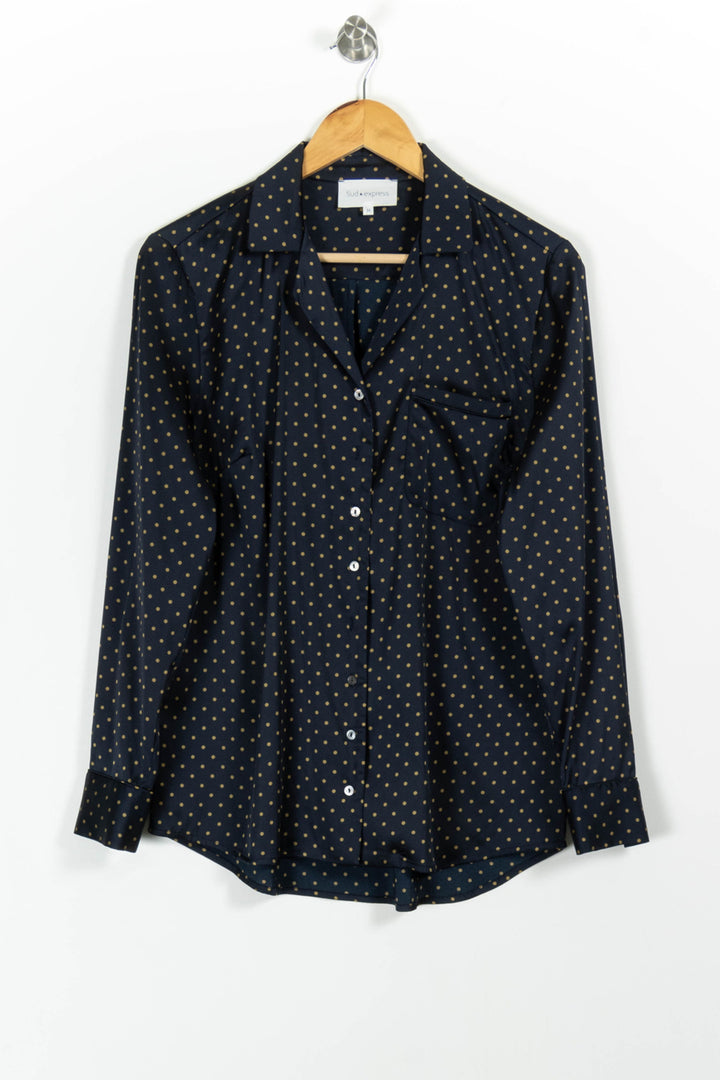 Chemise Bleue à Pois Jaunes - Taille M/38 de la marque Sud express | PARAD98248 - Vendu par Paradigme - Image 2