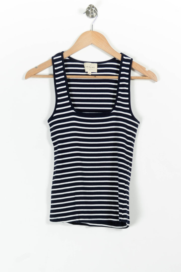 Débardeur Marine et Blanc - Taille M/38 de la marque Sézane | PARAD98249 - Vendu par Paradigme - Image 2