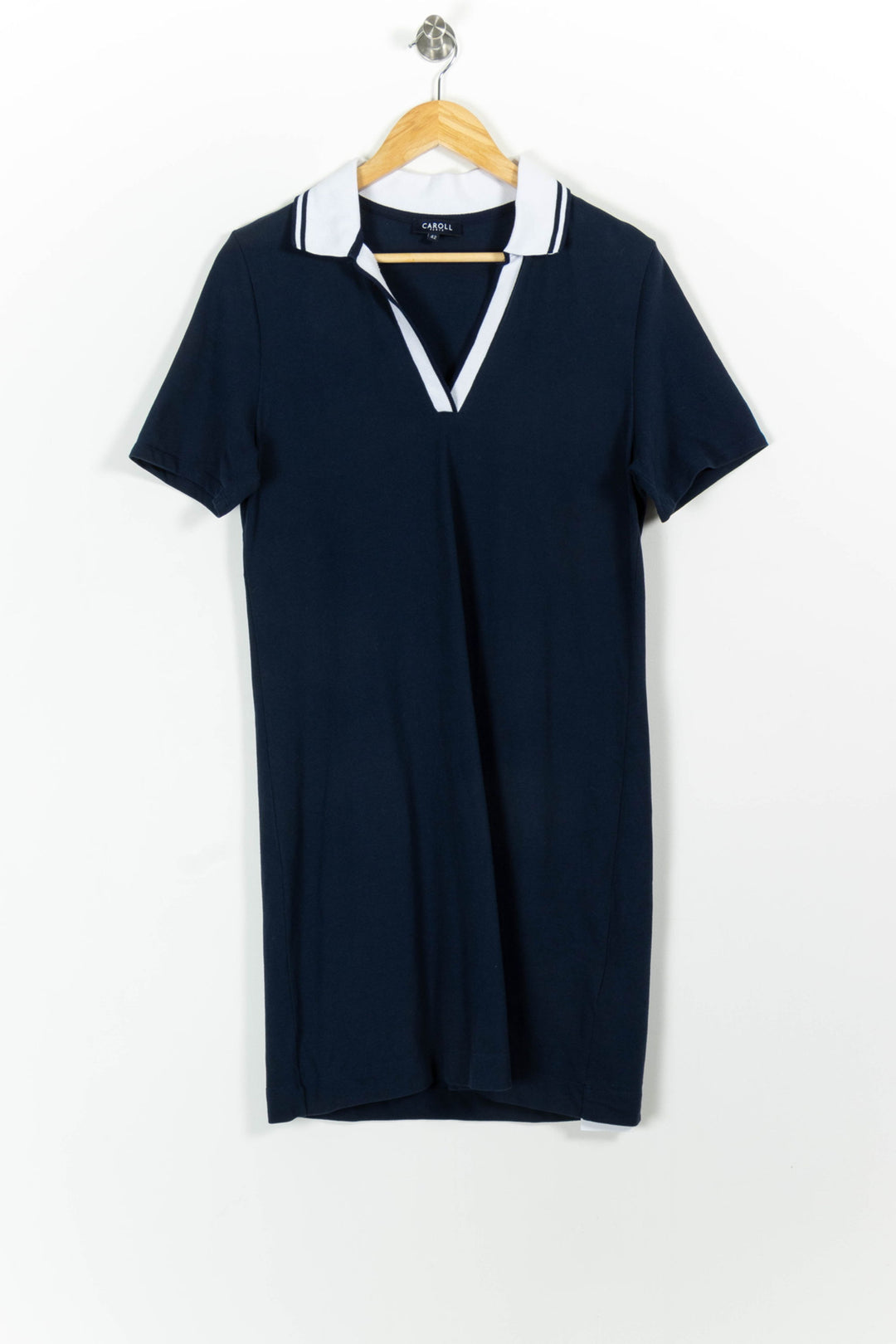 Robe polo bleue et blanche - Taille XL/42 de la marque Caroll | PARAD98270 - Vendu par Paradigme - Image 2
