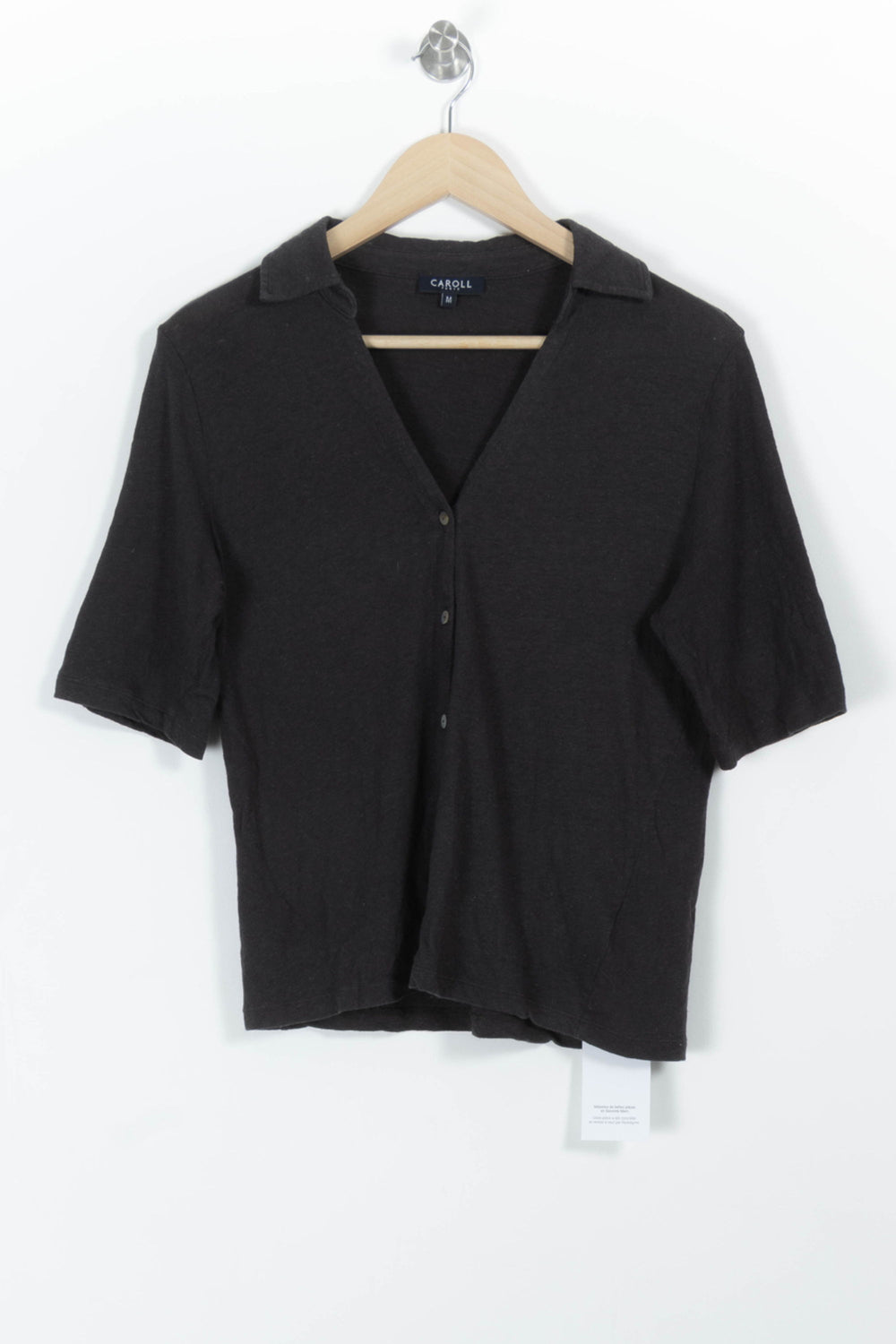 Chemise Noire - Taille M/38 de la marque Caroll | PARAD98272 - Vendu par Paradigme - Image 2