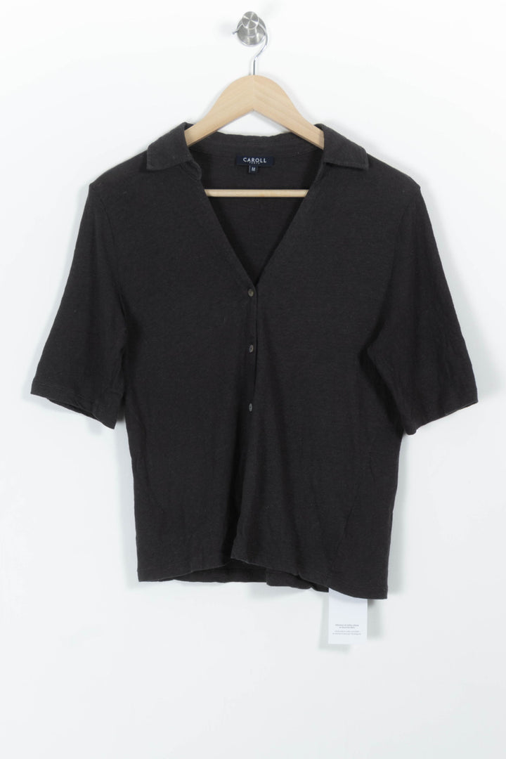 Chemise Noire - Taille M/38 de la marque Caroll | PARAD98272 - Vendu par Paradigme - Image 2