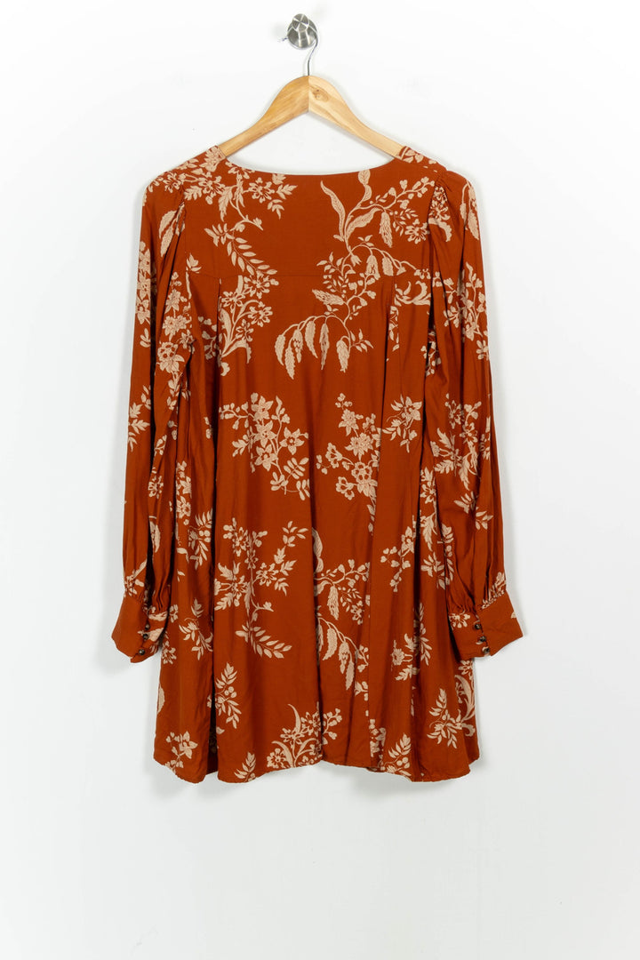 Robe Fleurie Orange et Beige - Taille L/40 de la marque Sézane | PARAD98291 - Vendu par Paradigme - Image 4
