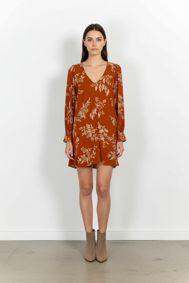 Robe Fleurie Orange et Beige - Taille L/40 de la marque Sézane | PARAD98291 - Vendu par Paradigme - Image 1