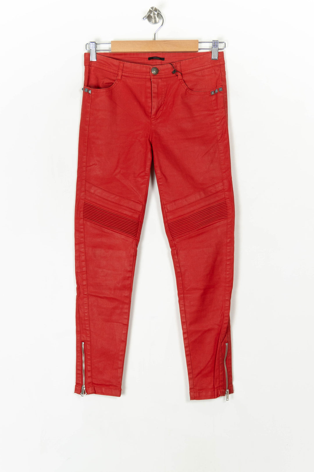 Pantalon en cuir rouge - Taille S/36 de la marque IKKS | PARAD98358 - Vendu par Paradigme - Image 2