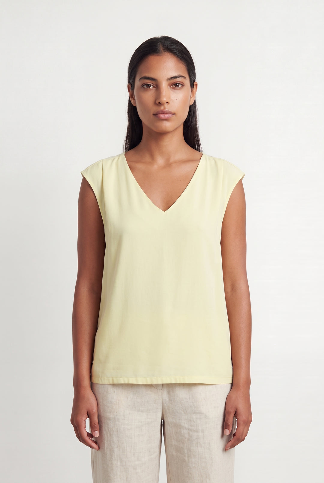 Débardeur Jaune Pâle - Taille L/40 de la marque Maison 123 | PARAD98374 - Vendu par Paradigme - Image 1