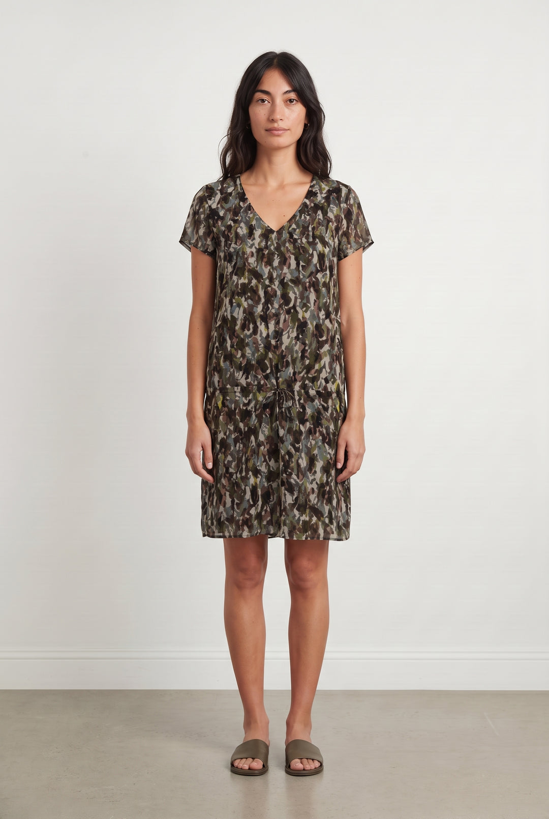 Robe Midi Verte et Marron - Taille S/36 de la marque IKKS | PARAD98400 - Vendu par Paradigme - Image 1