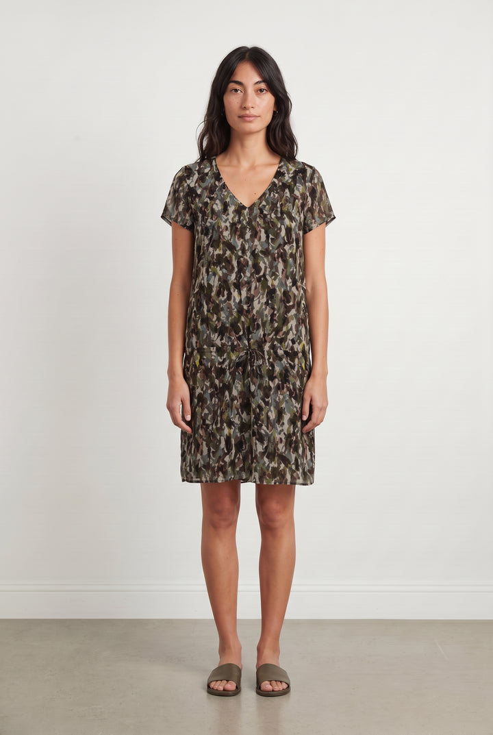Robe Midi Verte et Marron - Taille S/36 de la marque IKKS | PARAD98400 - Vendu par Paradigme - Image 1