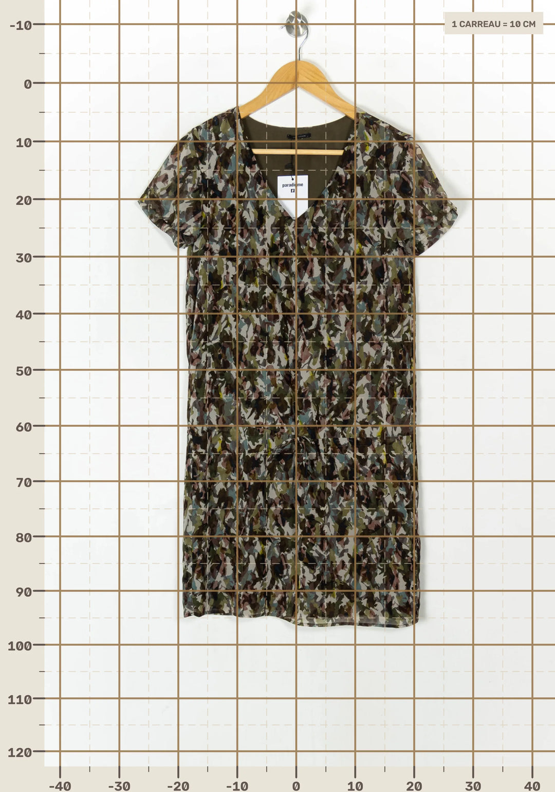Robe Midi Verte et Marron - Taille S/36 de la marque IKKS | PARAD98400 - Vendu par Paradigme - Image 4
