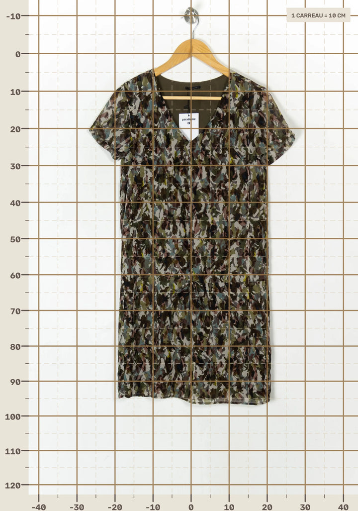 Robe Midi Verte et Marron - Taille S/36 de la marque IKKS | PARAD98400 - Vendu par Paradigme - Image 4
