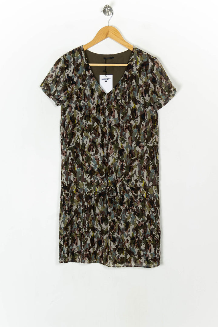 Robe Midi Verte et Marron - Taille S/36 de la marque IKKS | PARAD98400 - Vendu par Paradigme - Image 2