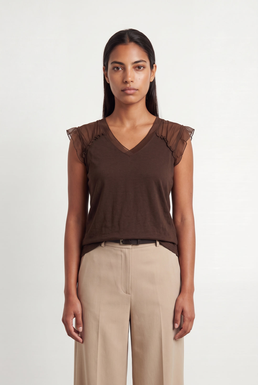 Top Marron - Taille L/40 de la marque Gerard Darel | PARAD98403 - Vendu par Paradigme - Image 1
