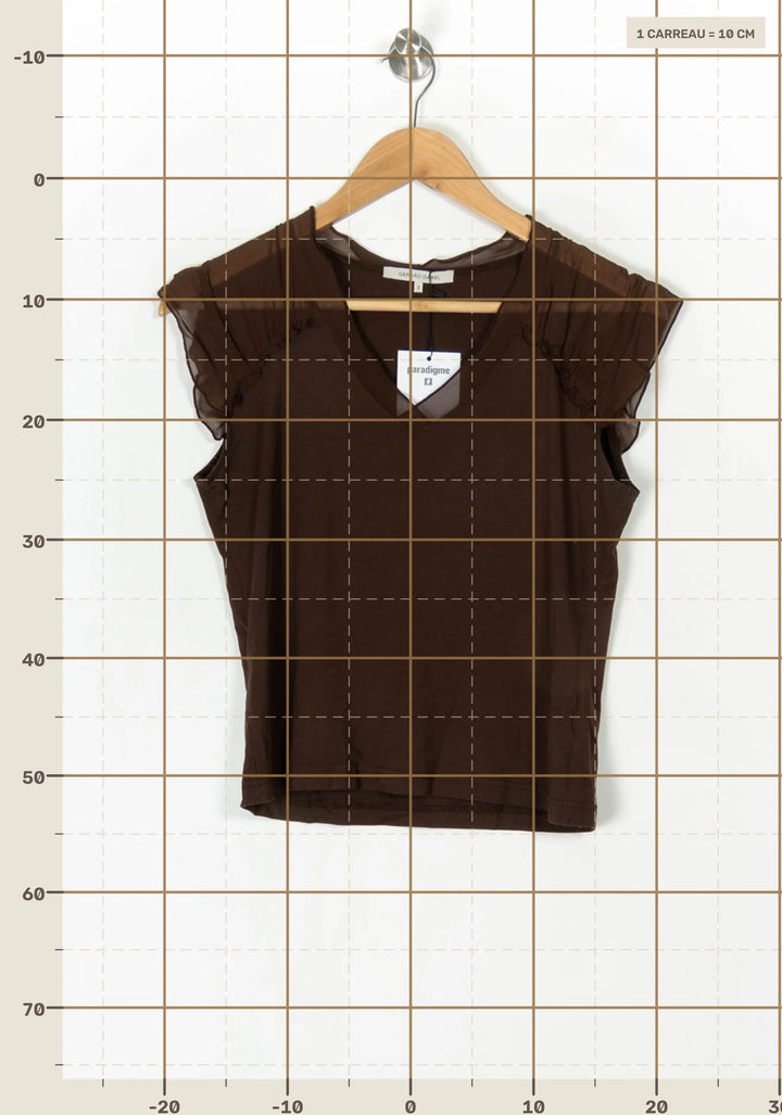 Top Marron - Taille L/40 de la marque Gerard Darel | PARAD98403 - Vendu par Paradigme - Image 4