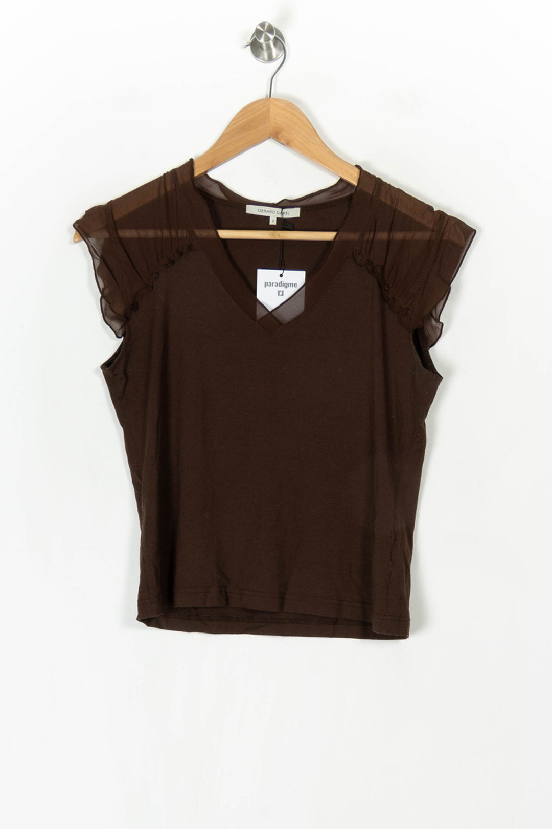 Top Marron - Taille L/40 de la marque Gerard Darel | PARAD98403 - Vendu par Paradigme - Image 2