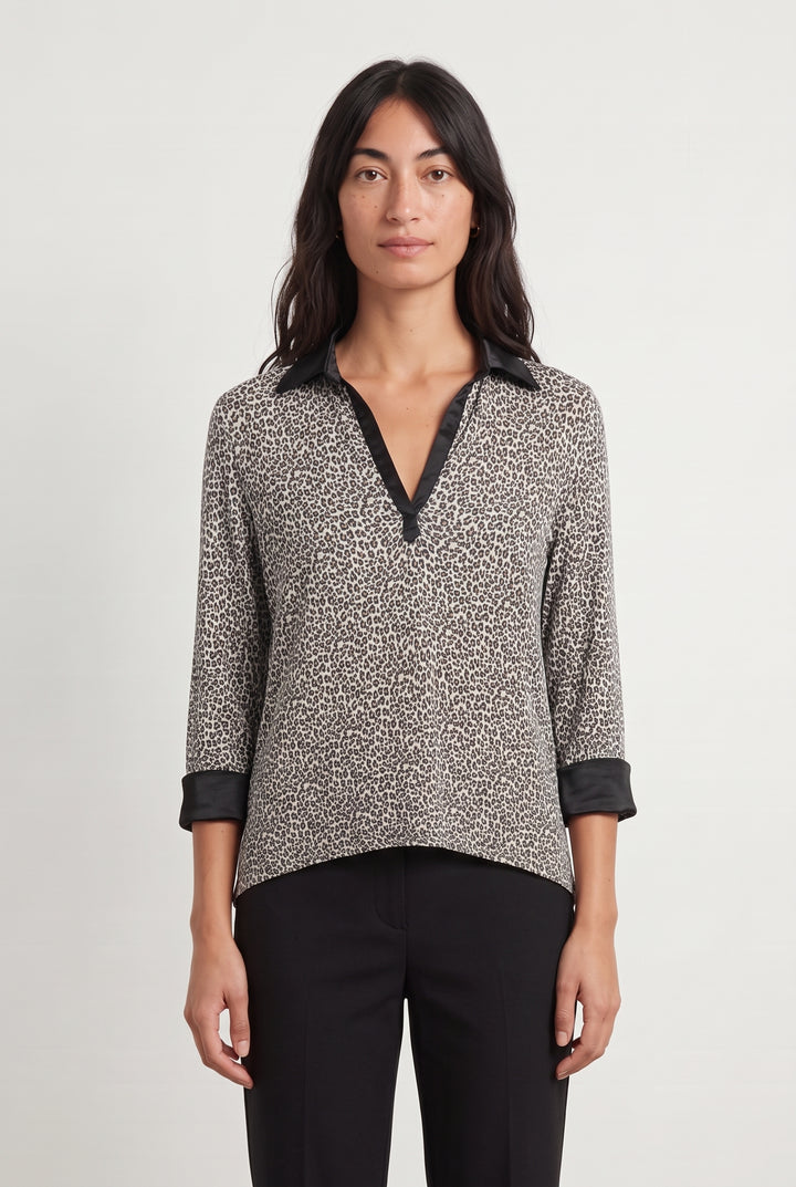 Blouse Beige et Noire - Taille M/38 de la marque Maison 123 | PARAD98405 - Vendu par Paradigme - Image 1