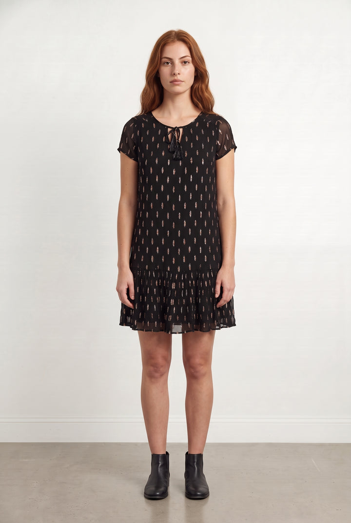 Robe Courte Noire - Taille S/36 de la marque IKKS | PARAD98407 - Vendu par Paradigme - Image 1