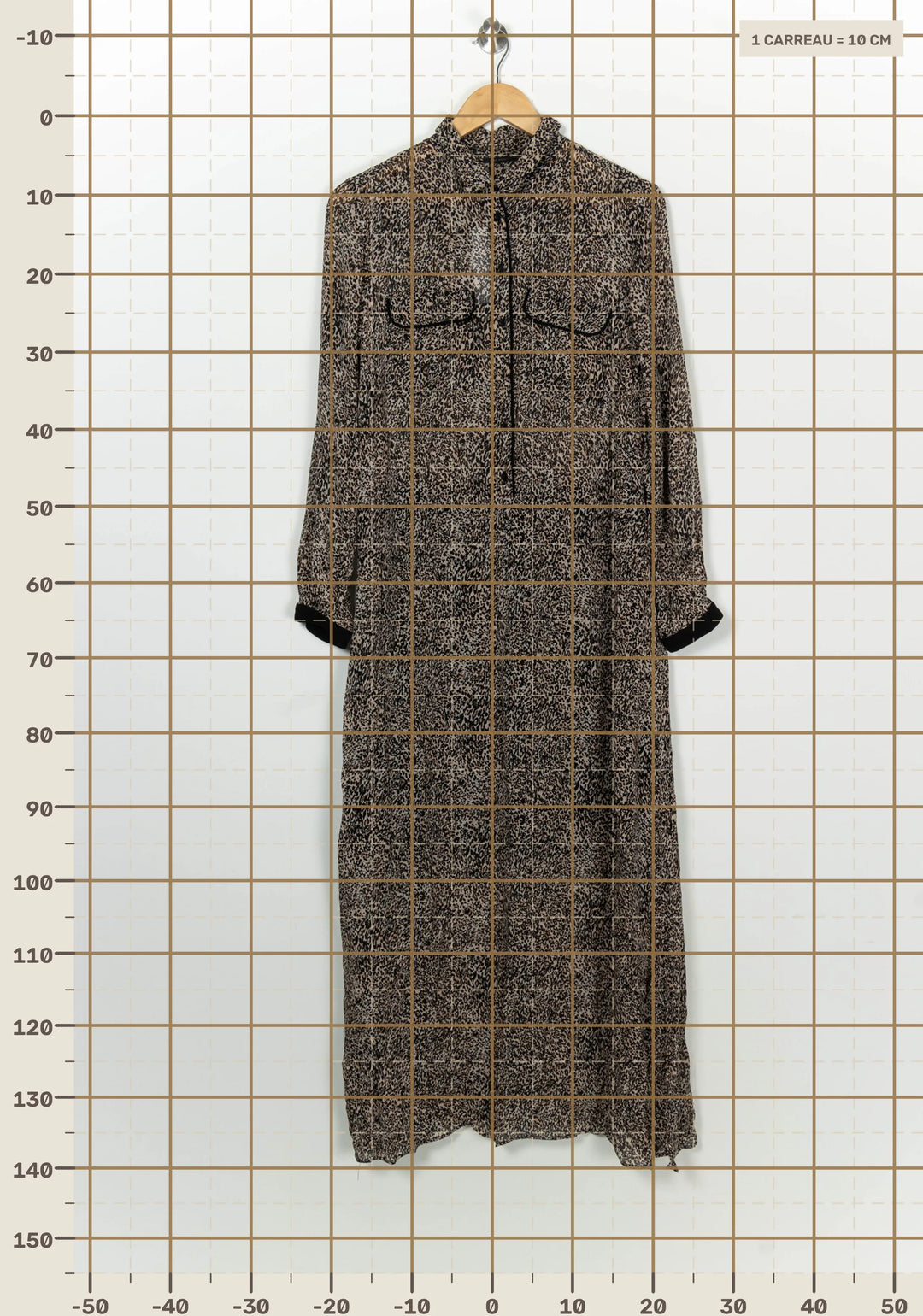Robe Longue Marron et Noire - Taille M/38 de la marque IKKS | PARAD98435 - Vendu par Paradigme - Image 4
