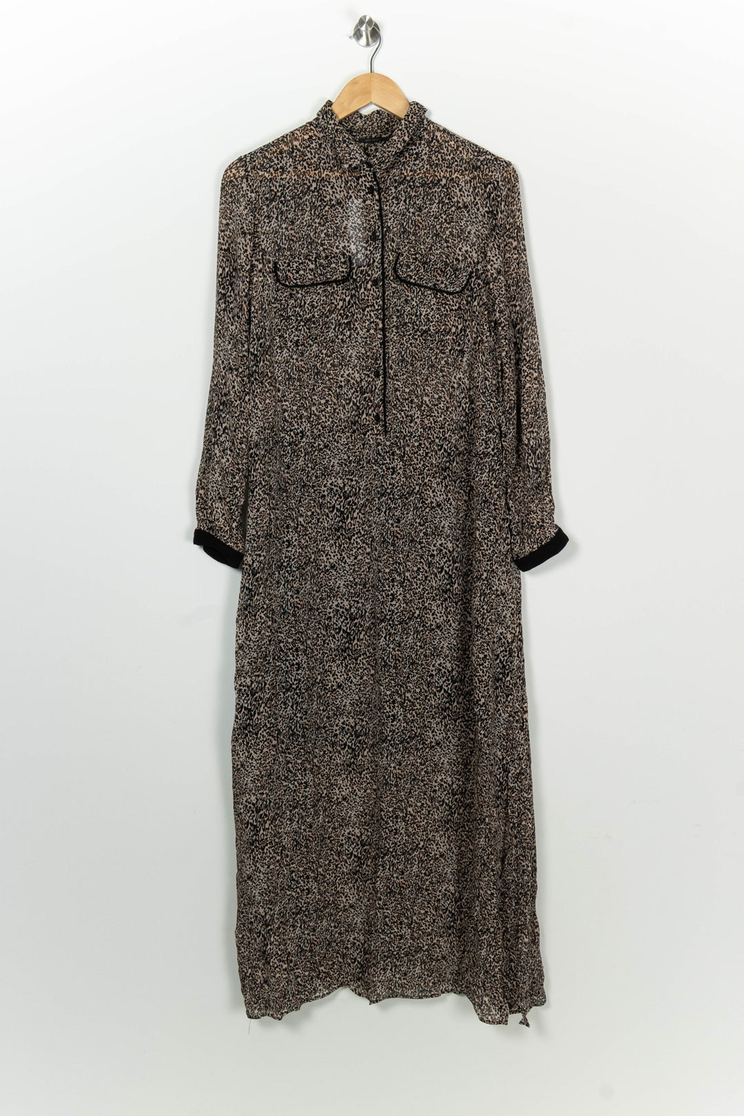 Robe Longue Marron et Noire - Taille M/38 de la marque IKKS | PARAD98435 - Vendu par Paradigme - Image 2