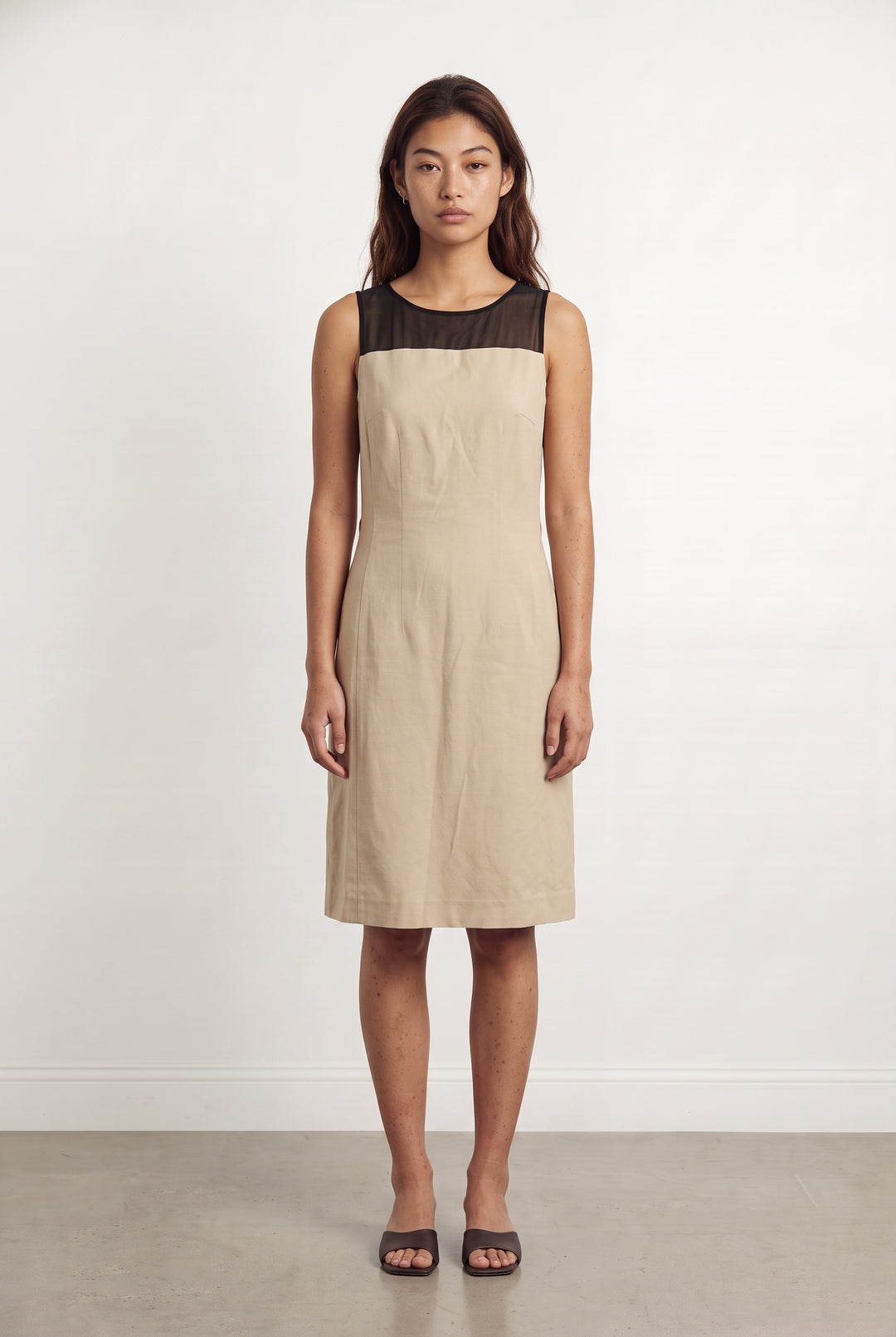 Robe Midi Beige et Noire - Taille S/36 de la marque Maison 123 | PARAD98456 - Vendu par Paradigme - Image 1
