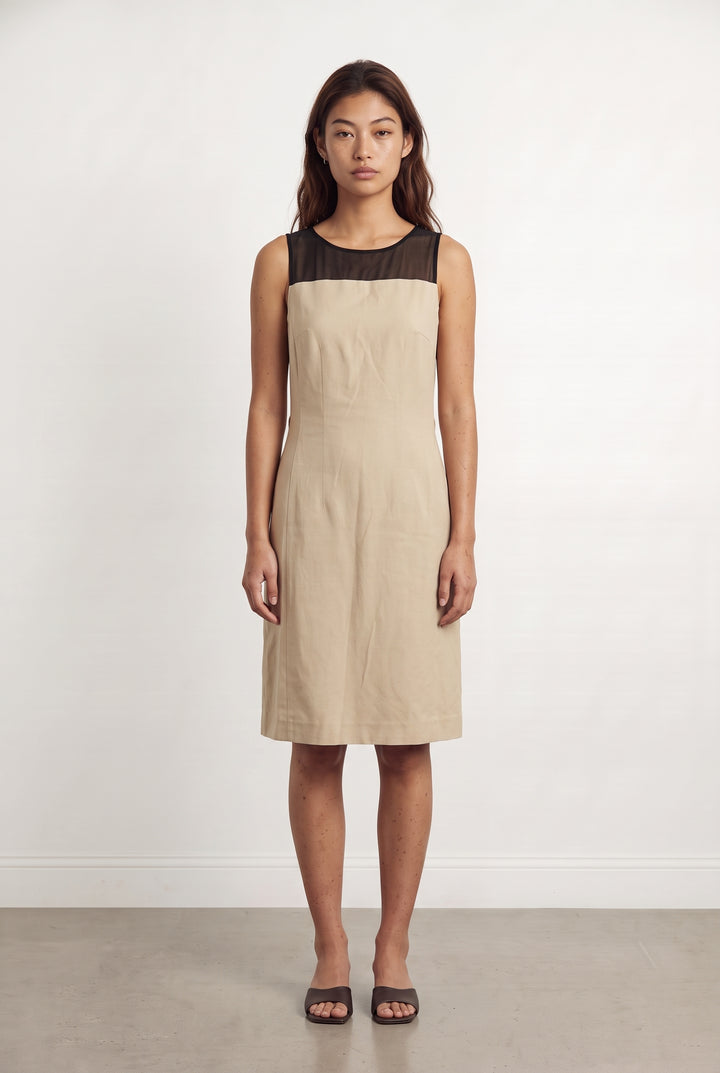 Robe Midi Beige et Noire - Taille S/36 de la marque Maison 123 | PARAD98456 - Vendu par Paradigme - Image 1