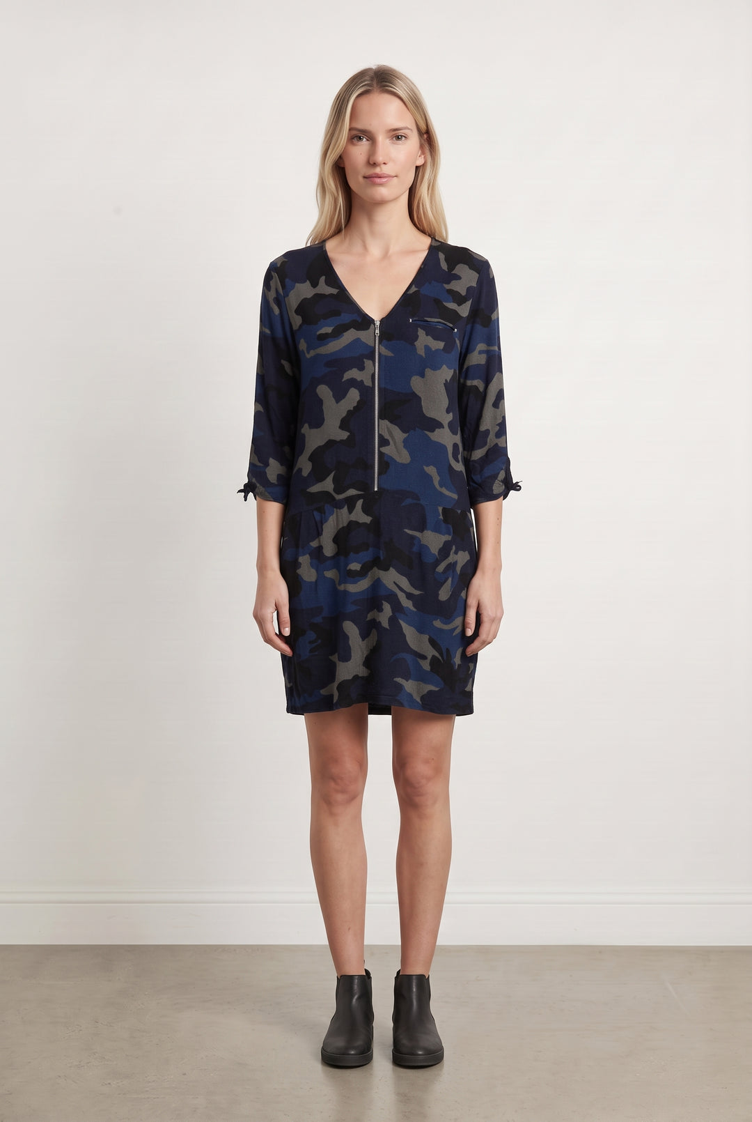 Robe Midi Bleue et Grise - Taille S/36 de la marque Sud express | PARAD98460 - Vendu par Paradigme - Image 1