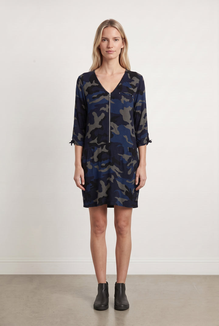 Robe Midi Bleue et Grise - Taille S/36 de la marque Sud express | PARAD98460 - Vendu par Paradigme - Image 1
