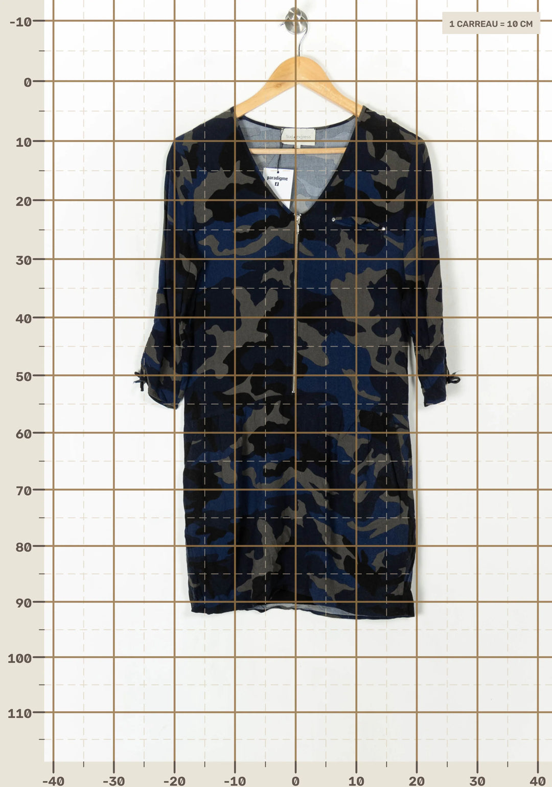 Robe Midi Bleue et Grise - Taille S/36 de la marque Sud express | PARAD98460 - Vendu par Paradigme - Image 4