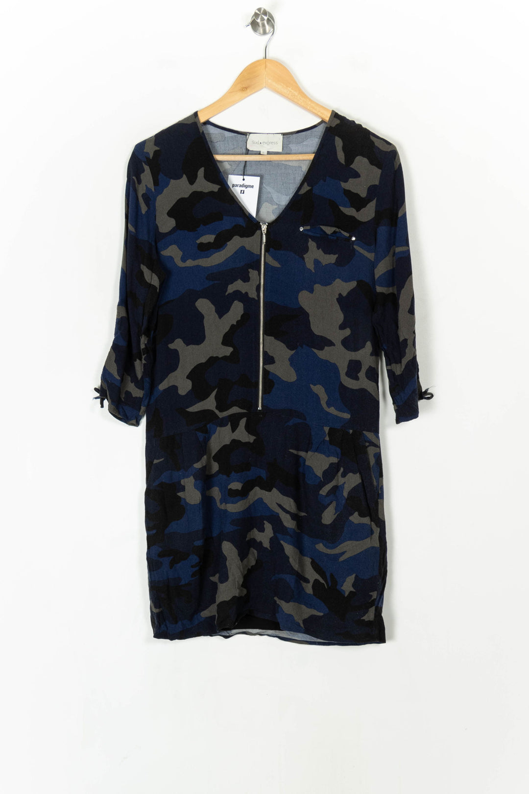 Robe Midi Bleue et Grise - Taille S/36 de la marque Sud express | PARAD98460 - Vendu par Paradigme - Image 2