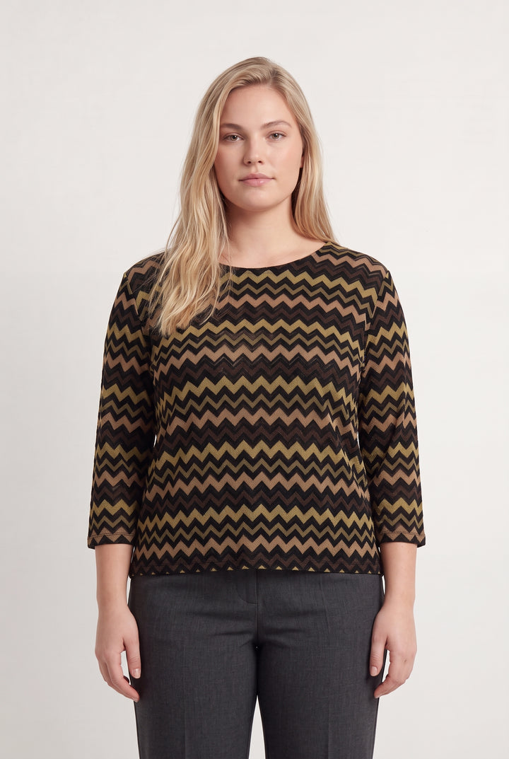 Haut à Manches Longues Marron et Noir - Taille XL/42 de la marque Maison 123 | PARAD98461 - Vendu par Paradigme - Image 1
