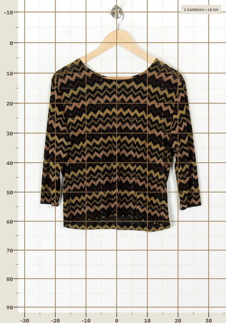 Haut à Manches Longues Marron et Noir - Taille XL/42 de la marque Maison 123 | PARAD98461 - Vendu par Paradigme - Image 4