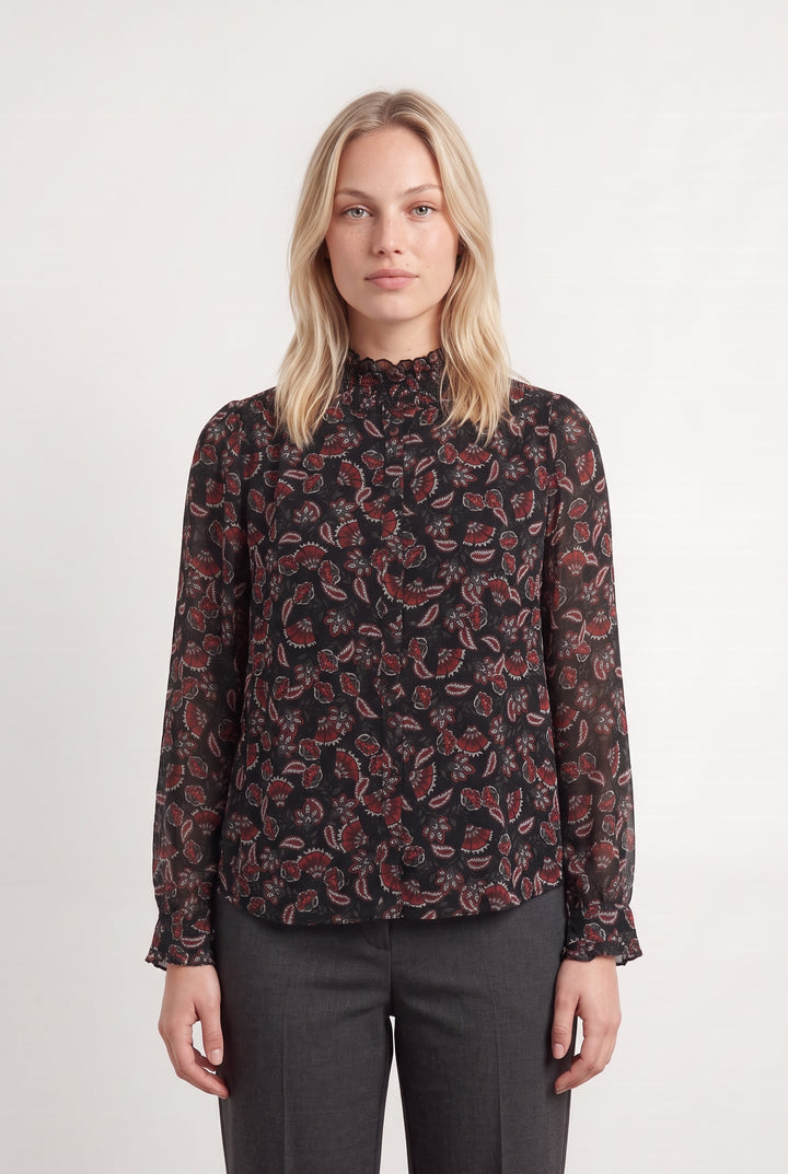 Blouse Noire et Rouge - Taille L/40 de la marque Maison 123 | PARAD98475 - Vendu par Paradigme - Image 1