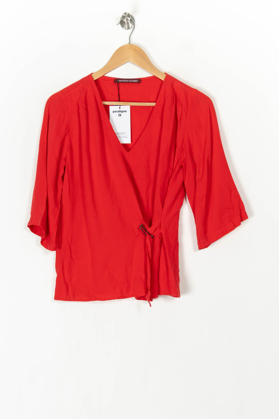 Blouse Portefeuille Rouge - Taille S/36 de la marque Comptoir des Cotonniers | PARAD98476 - Vendu par Paradigme - Image 2
