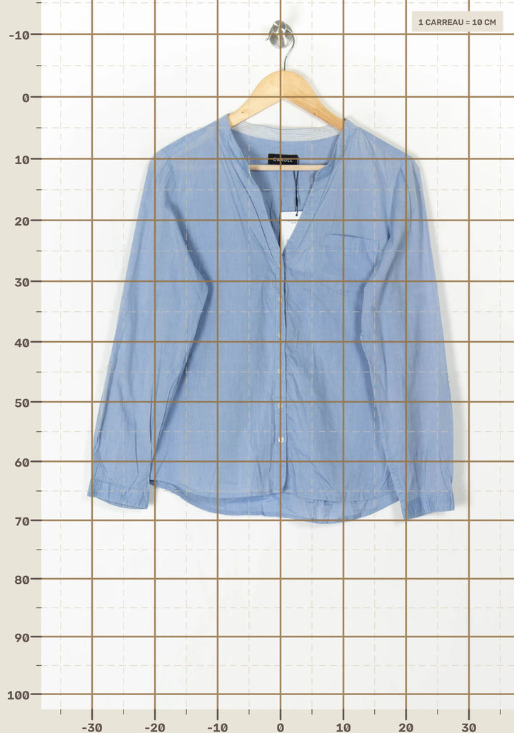 Chemise Bleu Clair - Taille L/40 de la marque Caroll | PARAD98483 - Vendu par Paradigme - Image 4