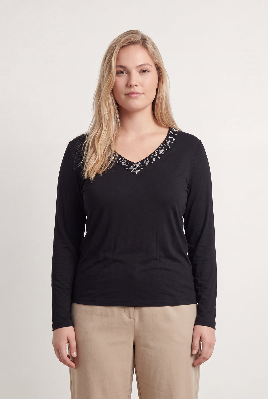 Tee-shirt à manches longues Noir - Taille XL/42 de la marque Caroll | PARAD98499 - Vendu par Paradigme - Image 1