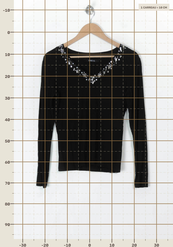 Tee-shirt à manches longues Noir - Taille XL/42 de la marque Caroll | PARAD98499 - Vendu par Paradigme - Image 4