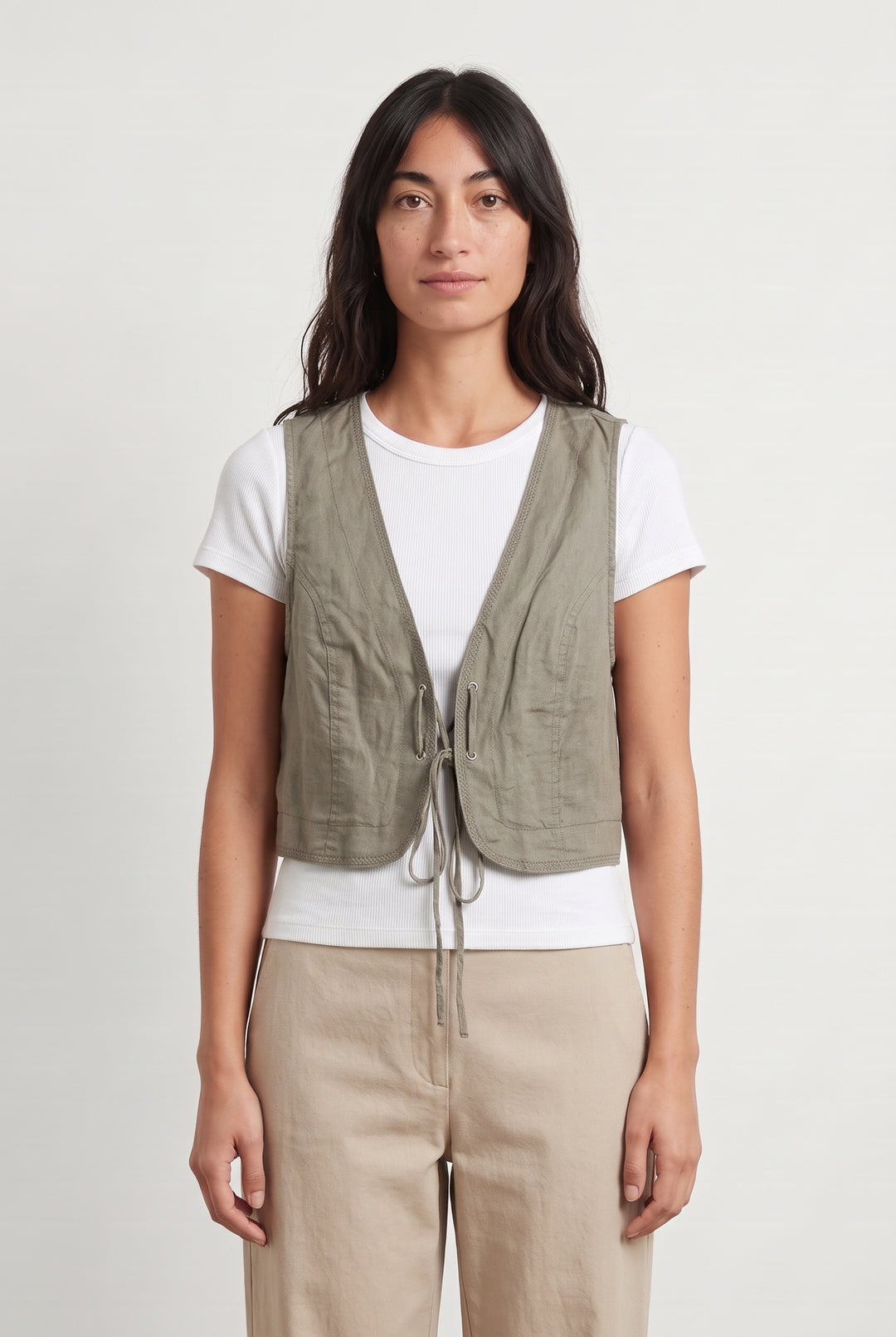 Gilet Sans Manches Marron - Taille M/38 de la marque Sud express | PARAD98502 - Vendu par Paradigme - Image 1