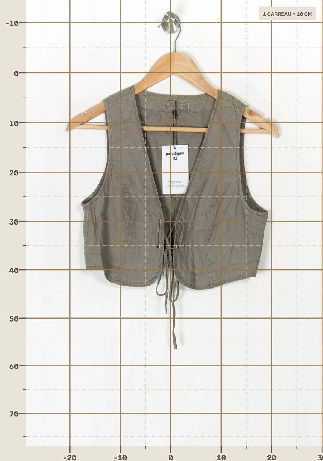 Gilet Sans Manches Marron - Taille M/38 de la marque Sud express | PARAD98502 - Vendu par Paradigme - Image 4
