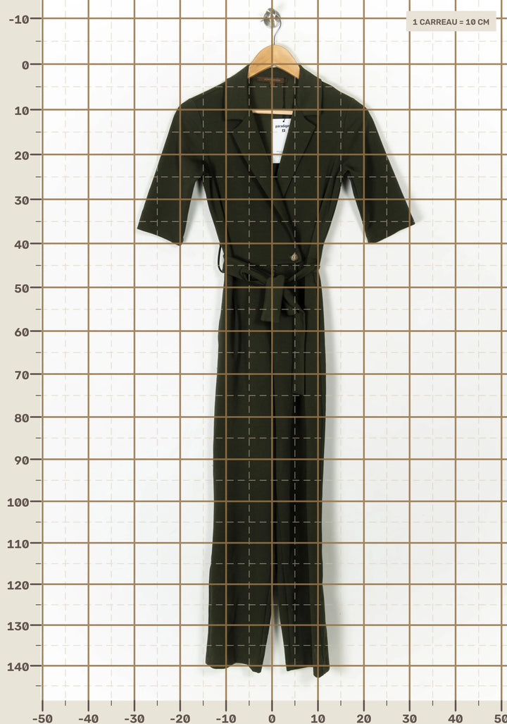Combinaison Tailleur Verte - Taille XS/34 de la marque La Fée Maraboutée | PARAD98504 - Vendu par Paradigme - Image 4