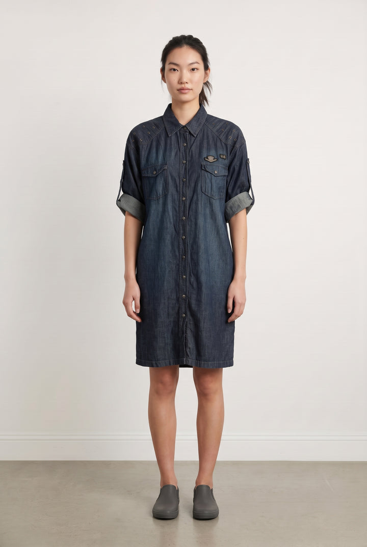 Robe Chemise En Jean Bleue - Taille M/38 de la marque IKKS | PARAD98567 - Vendu par Paradigme - Image 1