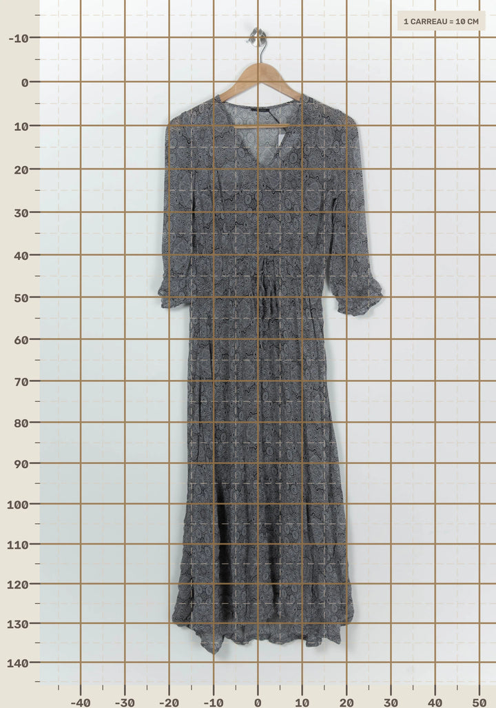Robe Longue Grise et Noire - Taille XL/42 de la marque IKKS | PARAD98568 - Vendu par Paradigme - Image 4