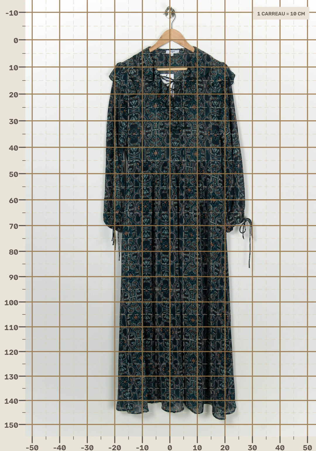 Robe Longue Bleue et Marron - Taille L/40 de la marque Suncoo | PARAD98569 - Vendu par Paradigme - Image 4