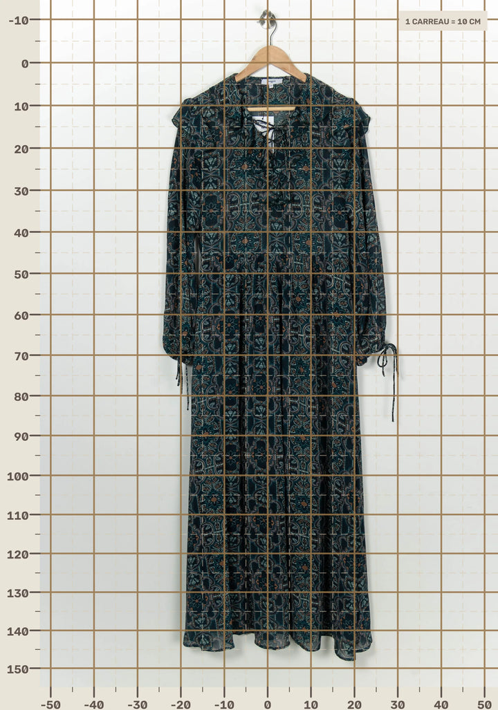 Robe Longue Bleue et Marron - Taille L/40 de la marque Suncoo | PARAD98569 - Vendu par Paradigme - Image 4