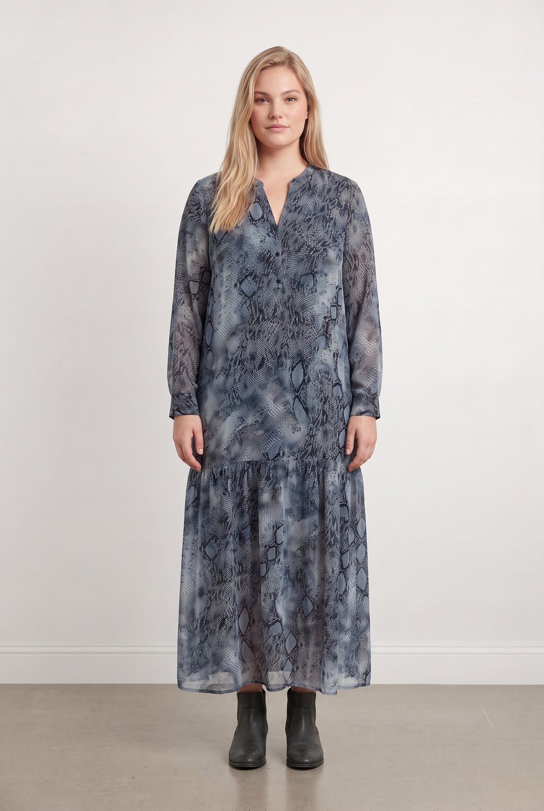 Robe Longue Bleue et Noire - Taille XL/42 de la marque IKKS | PARAD98583 - Vendu par Paradigme - Image 1